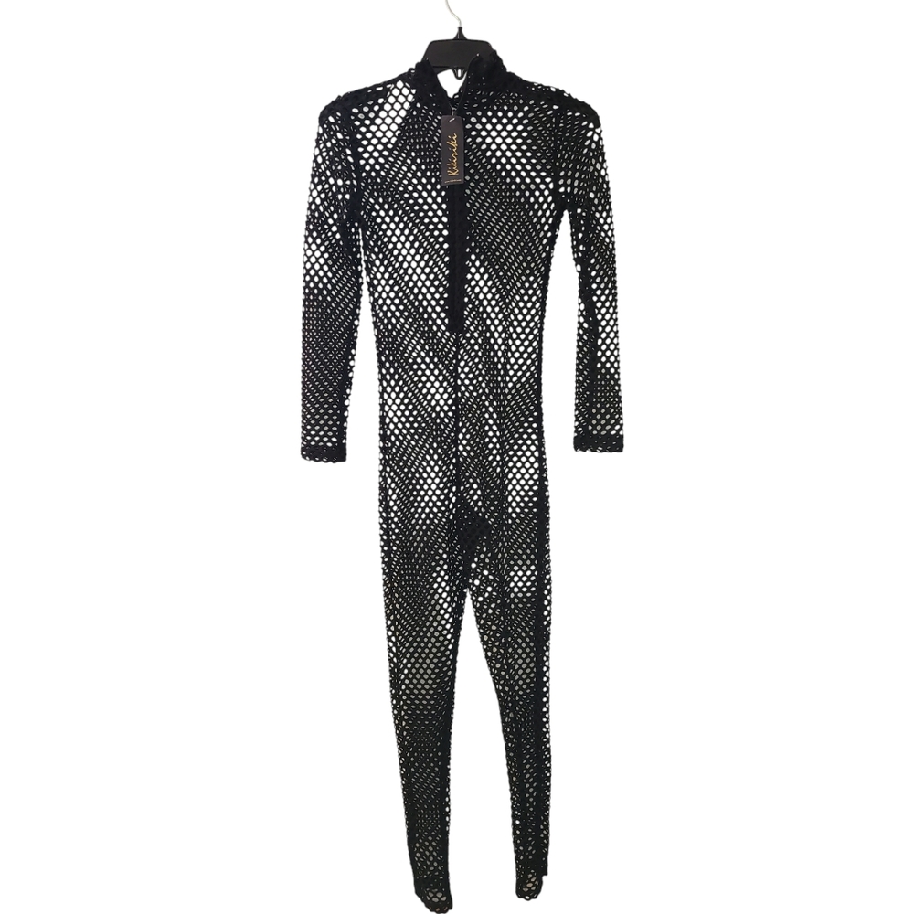 Kikiriki fishnet jumpsuit/ Small size ,Black